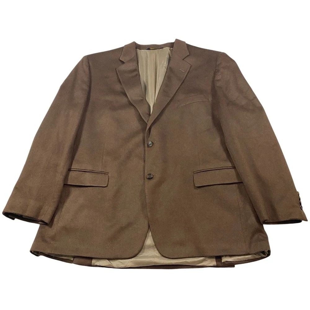 Brooks Brothers 346 Madison Fit Blazer 48L Brown 100% Cashmere Tollegno‎ Italy